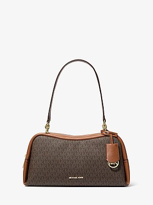 Cecily Medium Signature Logo Shoulder Bag in BROWN | Michael Kors image number 0
