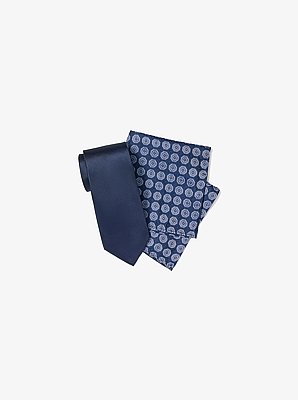 Silk Tie and Printed Pocket Square Gift Set