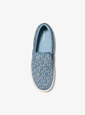 Slip-onsneaker Eddie van denim met kenmerkende logoprint