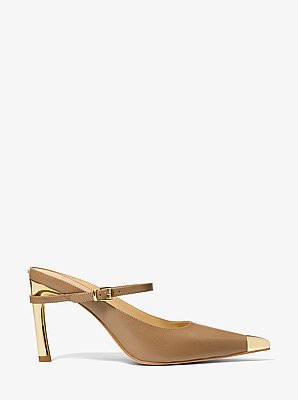 Kasia Leather High Mule Pump