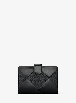Gewebte Brieftasche Jet Set Travel Medium mit Signature-Logomuster