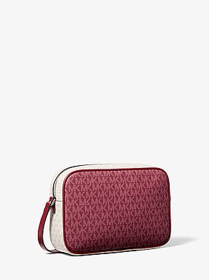 Jet Set Travel Large Signature Logo Color-Block Camera Crossbody Bag