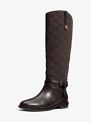 Beverly Quited Suede and Leather Riding Boot