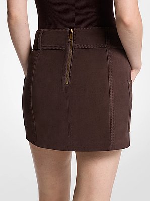 Minigonna in pelle scamosciata