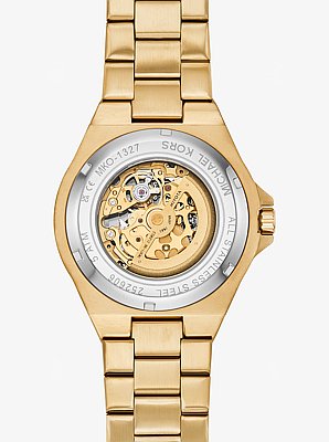 Montre surdimensionn&eacute;e Lennox de ton or &agrave; pav&eacute;