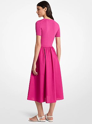 Viscose Blend Midi Dress