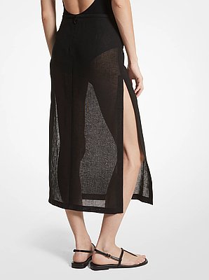 Linen Gauze Slit Skirt