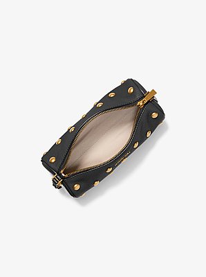 Izzy Small Studded Pebbled Leather Barrel Pochette