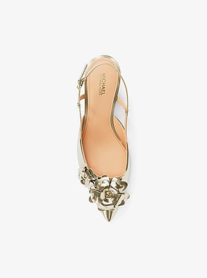 Callie Metallic Embellished Kitten Pump