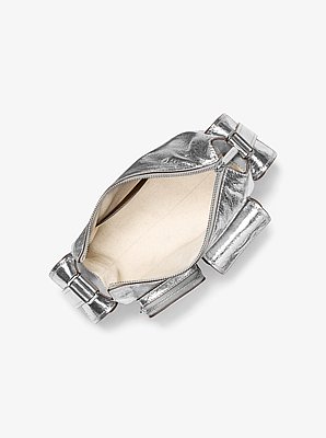 Dakota Medium Crackled Metallic Leather Shoulder Bag