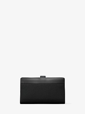 Billetera Greenwich mediana de piel saffiano