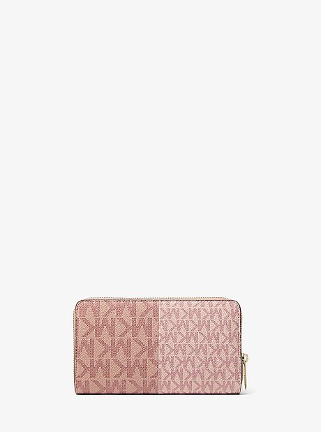Zweifarbige Brieftasche Jet Set Medium mit Signature-Logomuster