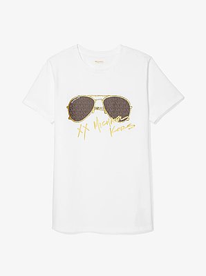 Logo Aviator Print Organic Cotton T-Shirt