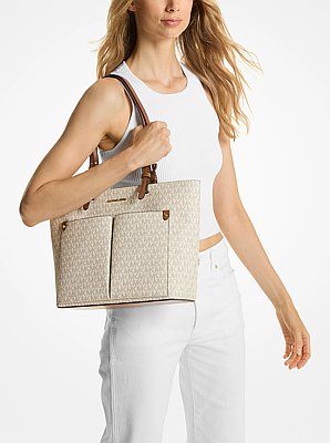 Bolso tote Jet Set mediano con logotipo y bolsillo