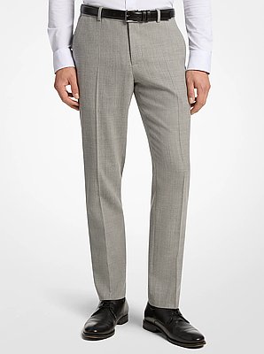 Pantaloni slim fit in flanella di lana stretch