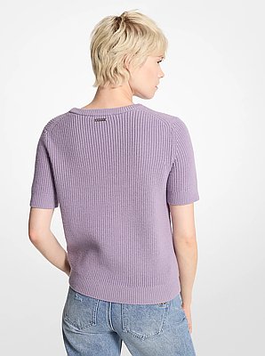 Wool Short-Sleeve Sweater