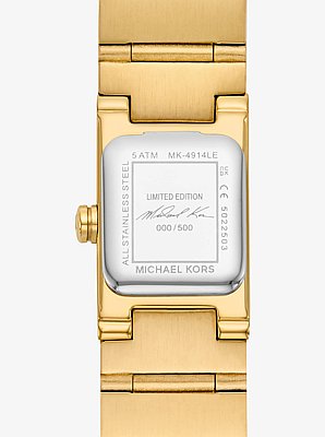 Limited-Edition Mini Darrington Pav&eacute; Bezel Gold-Tone Watch