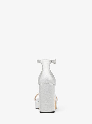 Merriam Glitter Embellished Leather Platform Sandal