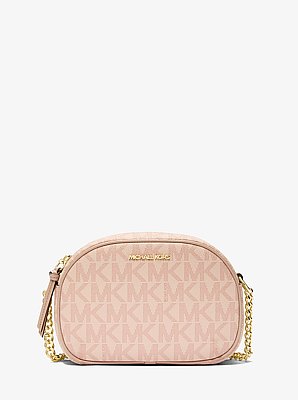 Jet Set Small Signature Logo Oval Crossbody Bag