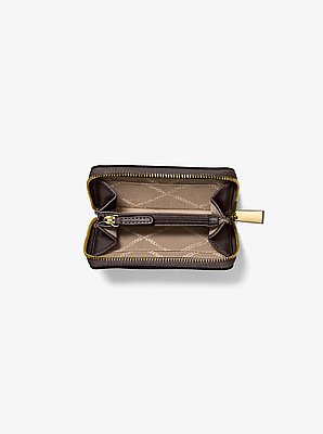 Jet Set Small Pebbled Leather Zip-Around Card Case
