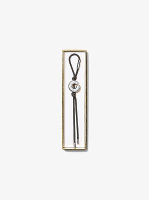 Initial Silver-Tone and Speckled Cord Bag Charm