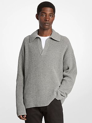 Ribbed Wool Blend Sweater
