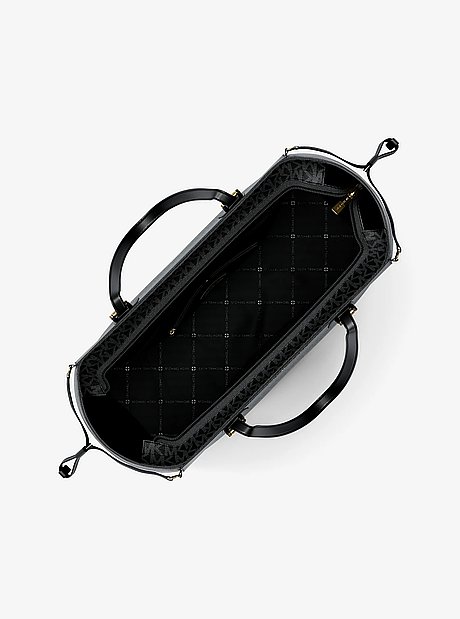 Voyager Large Signature Logo Top-Zip Tote Bag