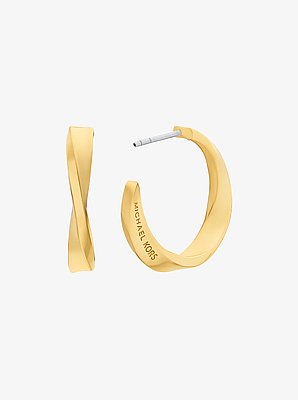 Aretes de argolla con dise&ntilde;o retorcido