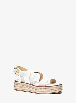 Sandalo stile espadrilla Lynne in pelle con plateau