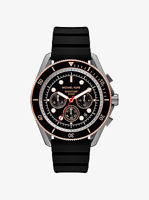 &Uuml;bergro&szlig;e Armbanduhr Maritime in Mattgrau mit Silikonarmband