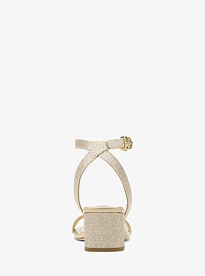 Merriam Glitter-Embellished Leather Sandal