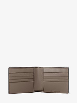 Pebbled Leather Billfold Wallet and Signature Logo Card Case Gift Set