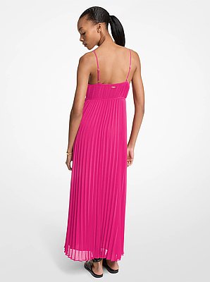 Pleated Georgette Maxi Dress