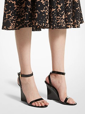 Claudia Patent Leather Wedge Sandal