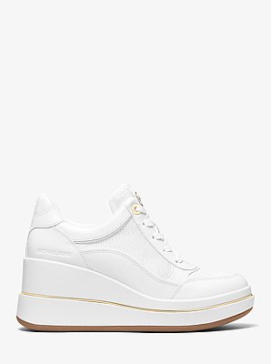Emmy Leather and Mesh Wedge Trainer