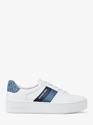Poppy Metallic Stripe and Logo Trainer