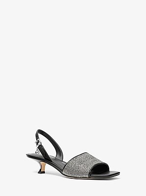 Merrie Embellished Kitten Heel Sandal