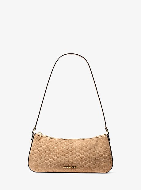 Sammy Small Logo Debossed Polyester Microsuede Pochette