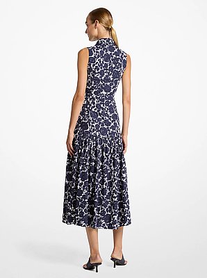 Floral Cotton Poplin Drop-Waist Shirtdress