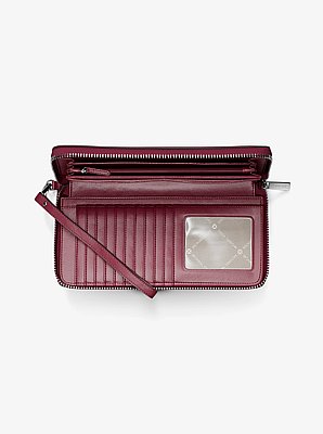 Large Pebbled Leather Continental Wallet