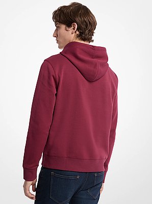 Embossed Logo Cotton Blend Hoodie