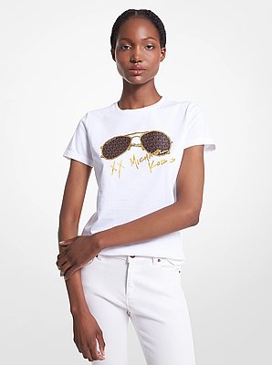 Logo Aviator Print Organic Cotton T-Shirt