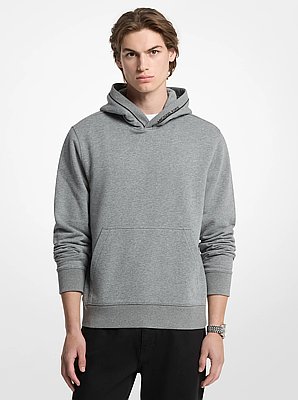 Logo Trim Cotton Blend Terry Hoodie