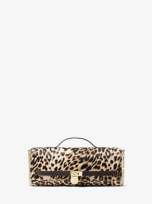 Hamilton Medium Leopard-Print Calf Hair Convertible Clutch