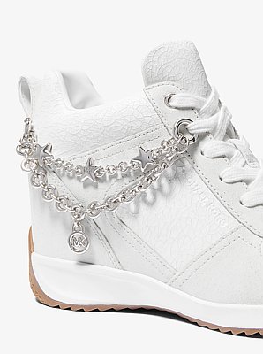 Nikko S2 Embellished Mixed-Media Wedge Trainer