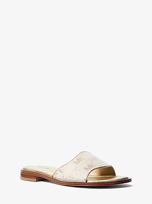 Hannah Metallic Logo Jacquard Slide Sandal