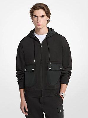 Cotton Blend Zip-Up Hoodie