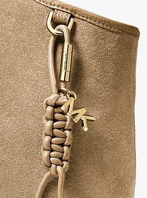 Taschenanh&auml;nger im Goldton mit geflochtenen B&auml;ndern