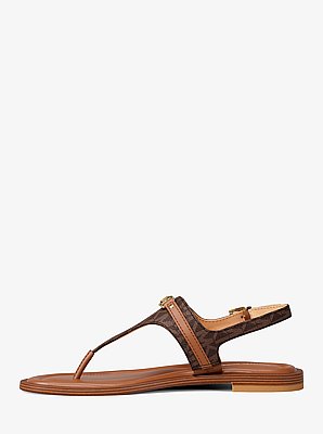 Sandale Mandy mit Signature-Logomuster und T-Riemen