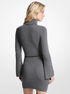 Minikleid aus Wollmischung mit G&uuml;rtel